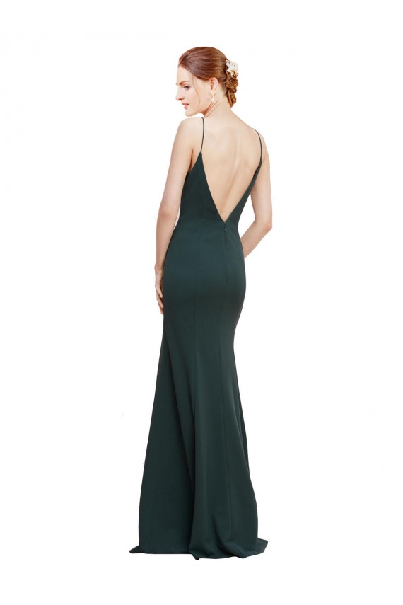 Long Sleeveless Stretch Crepe Pink A-Line Formal Dress