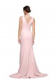 Sweep Train Sleeveless Stretch Crepe Pink A-Line Semi Formal Evening Dress