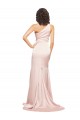 Long Sleeveless Silky Satin Pink Sheath Black Tie Evening Dress