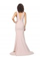 Sweep Train Sleeveless Stretch Crepe Pink Sheath Black Tie Evening Dress