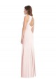 Long Sleeveless Stretch Crepe Pink Trumpet Semi Formal Evening Dress