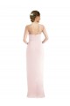 Long Sleeveless Stretch Crepe Pink Halter Neck Trumpet Semi Formal Evening Dress