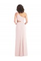 Long Sleeveless Stretch Crepe Pink Trumpet Formal Evening Dress