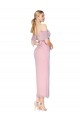 Knee Length Cold Shoulder Soft Chiffon Primrose Mermaid Formal Evening Dress