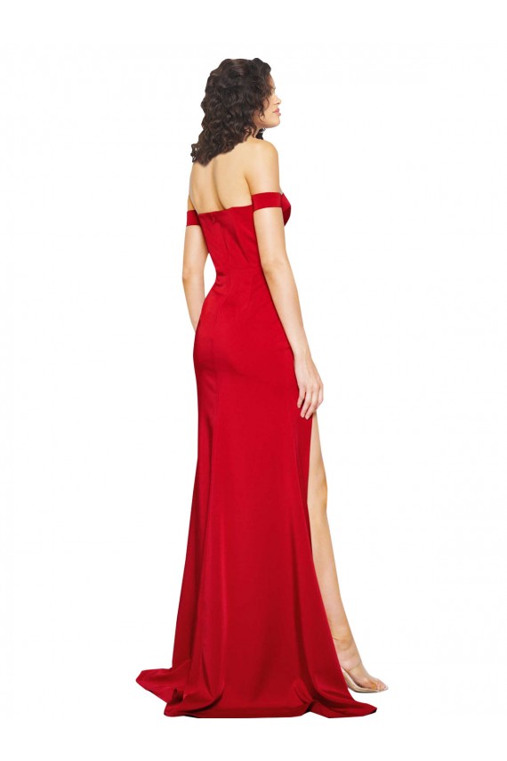 Long Sleeveless Silky Satin Red A-Line Formal Evening Dress