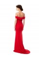 Long Sleeveless Stretch Crepe Red A-Line Evening Dress