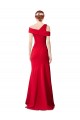 Long Stretch Crepe Red Mermaid Formal Evening Dress
