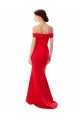 Long Sleeveless Stretch Crepe Red Mermaid Formal Evening Dresses