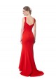 Long Sleeveless Stretch Crepe Red Mermaid Formal Evening Gown