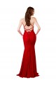 Long Sleeveless Lace Red Mermaid Formal Dress