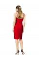 Cocktail Length Sleeveless Stretch Crepe Red Sweetheart Sheath Formal Evening Dress