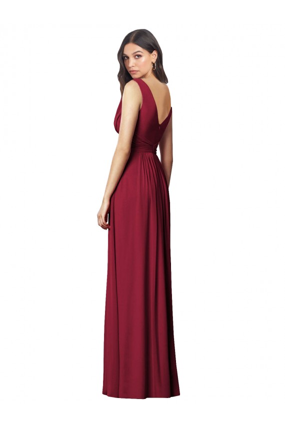 Long Sleeveless Soft Chiffon Royal Blue A-Line Semi Formal Evening Dress