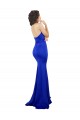 Long Sleeveless Stretch Crepe Royal Blue Mermaid Formal Evening Dress