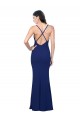 Long Sleeveless Stretch Crepe Royal Blue Sheath Formal Dress