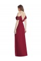 Long Cold Shoulder Soft Chiffon Royal Blue Trumpet Semi Formal Evening Dress