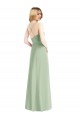 Long Sleeveless Chiffon Sage Spaghetti Straps A-Line Evening Dress