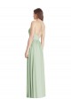 Long Sleeveless Soft Chiffon Sage A-Line Semi Formal Evening Dress