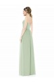 Long Sleeveless Soft Chiffon Sage Sweetheart A-Line Semi Formal Evening Dress