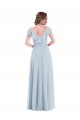Long Sleeveless Soft Chiffon Sea Glass A-Line Black Tie Evening Dress