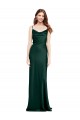 Long Sleeveless Stretch Satin Hunter Sheath Black Tie Evening Dress