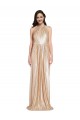 Long Sleeveless Sequin Gold Sheath Formal Evening Dress