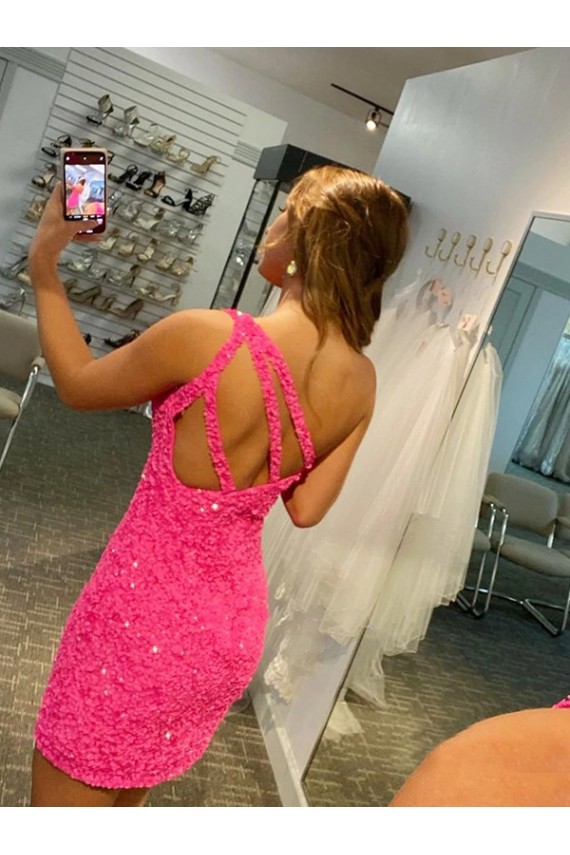 Short Sleeveless Velvet Sequin Sheath Evening Gown