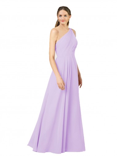 Long Sleeveless Soft Chiffon Lilac Sheath Formal Evening Dress for Sale