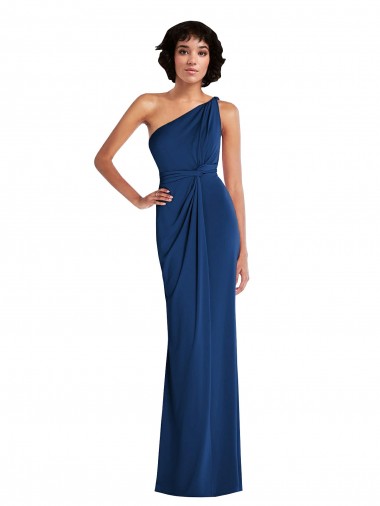 Long Sleeveless Spandex Royal Blue Sheath Semi Formal Evening Dress for Sale