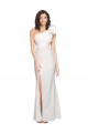 Long Sleeveless Stretch Crepe Ivory Sheath Formal Evening Gown
