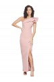 Long Sleeveless Stretch Crepe Mauve Sheath Formal Evening Dress
