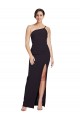 Long Sleeveless Stretch Crepe Black Sheath Formal Evening Dress
