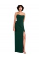 Long Sleeveless Stretch Crepe Midnight Green Sheath Formal Evening Dress