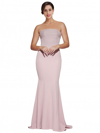 Sweep Train Sleeveless Stretch Crepe Mauve Sheath Formal Evening Dress for Sale