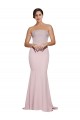 Sweep Train Sleeveless Stretch Crepe Mauve Sheath Formal Evening Dress