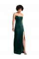 Long Sleeveless Stretch Velvet Dark Green Sheath Black Tie Evening Dress