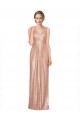 Long Sleeveless Sequin Rose Gold Sheath Evening Dress