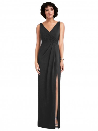 Long Sleeveless Spandex Black Sheath Formal Evening Dress for Sale