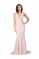 Sweep Train Sleeveless Stretch Crepe Pink Sheath Black Tie Evening Dress