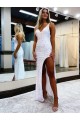 Long Sleeveless Velvet Sequin Sheath Evening Dress