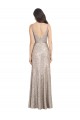 Long Sleeveless Sparkling Sequin Silver Sheath Formal Evening Dress