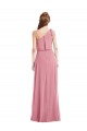 Long Sleeveless Soft Chiffon Skin Pink A-Line Semi Formal Evening Dress