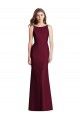 Long Sleeveless Stretch Crepe Burgundy Gold Trumpet Semi Formal Evening Dress