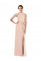 Long Sleeveless Stretch Crepe Nude Trumpet Formal Evening Dress