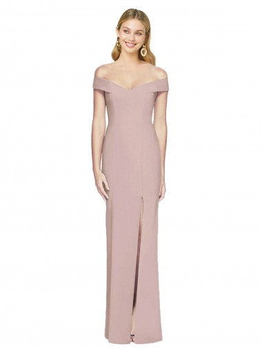 Long Sleeveless Stretch Crepe Dusty Pink Trumpet Semi Formal Evening Gown for Sale