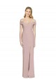 Long Sleeveless Stretch Crepe Dusty Pink Trumpet Semi Formal Evening Gown