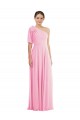 Long Sleeveless Soft Chiffon Barely Pink Trumpet Semi Formal Evening Dress