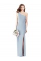 Long Sleeveless Stretch Crepe Light Sky Blue Trumpet Semi Formal Evening Dress