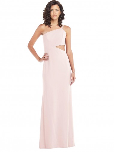 Long Sleeveless Stretch Crepe Pink Trumpet Formal Evening Dress for Sale