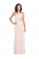 Long Sleeveless Stretch Crepe Pink Trumpet Formal Evening Dress