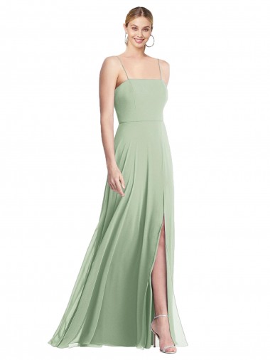 Long Sleeveless Soft Chiffon Sage Trumpet Formal Evening Dress for Sale